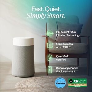 Blueair Blue Pure 311i Max Smart Air Purifier in Light Gray • Smart & Quiet